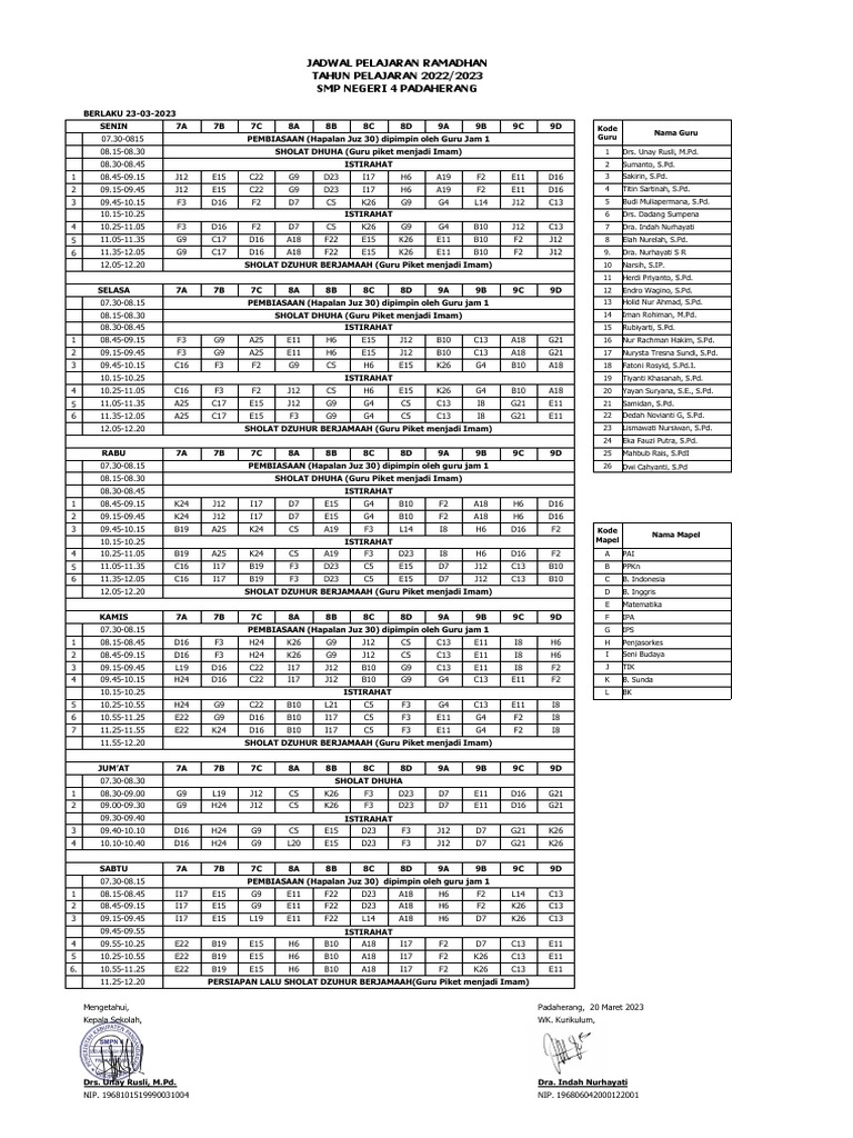 Jadwal Puasa Ramadhan PDF