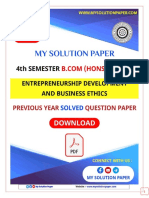 2022 (H + G) Entrepreneurship Development and Business Ethics 4th Semester Question Paper With Solution by My Solution Paper PDF