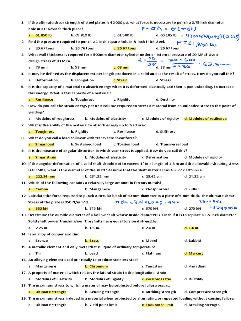 Machine Design Reviewer | Download Free PDF | Strength Of Materials ...