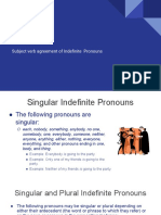 Subject Verb Agreement of Indefinite Pronouns