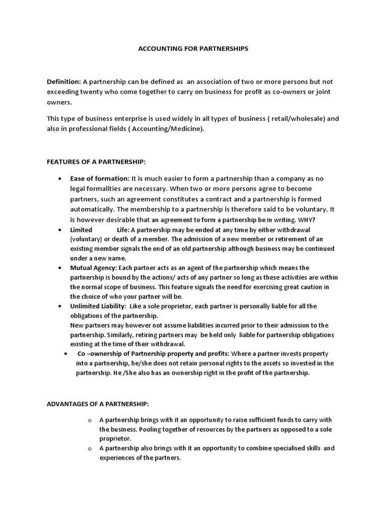 Accounting for Partnerships | PDF | Partnership | Limited Partnership