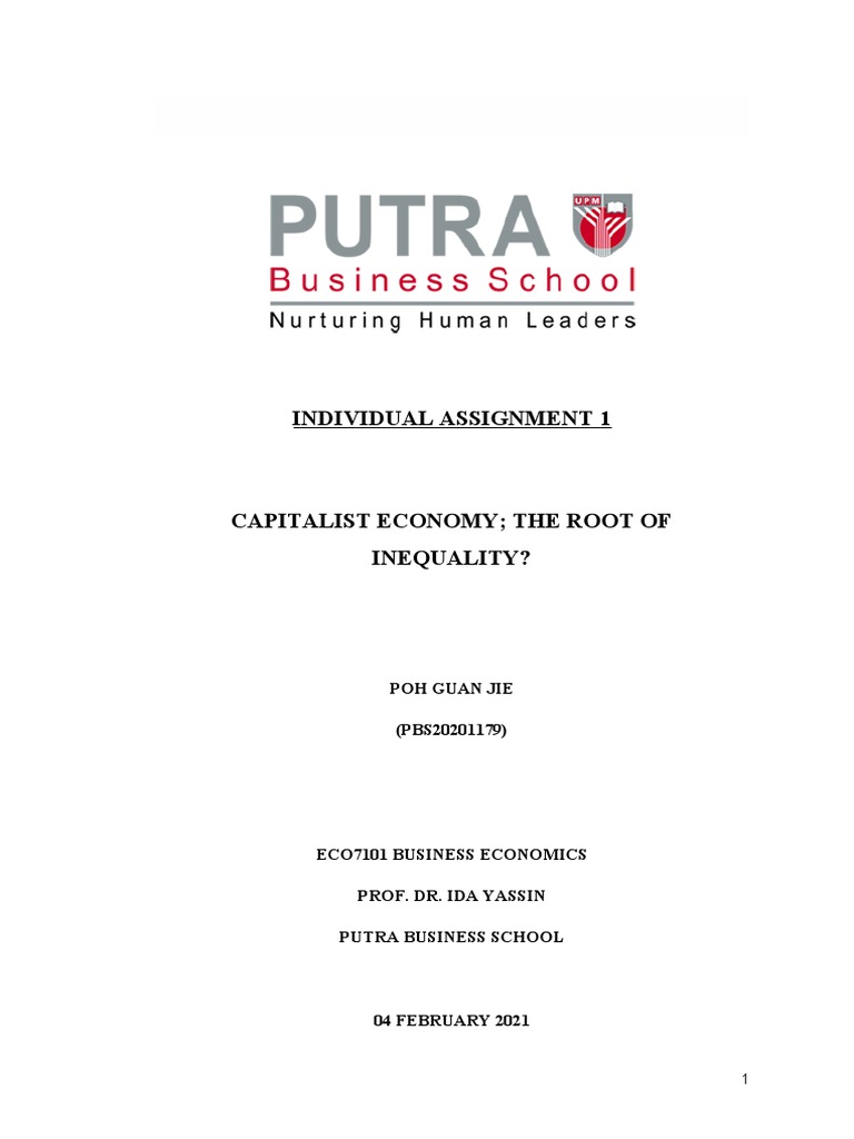 ECO7101 Assignment 1 | PDF | Capitalism | Economic Inequality