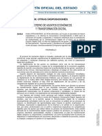 Boletín Oficial Del Estado: Ministerio de Asuntos Económicos Y Transformación Digital