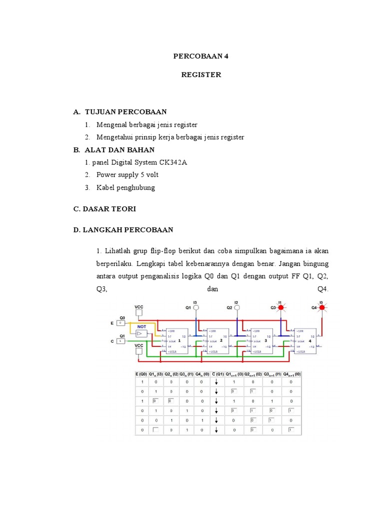 Pengenalan Register Geser 4-bit | PDF