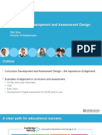 Experience On Curriculum Development and Assessment Design