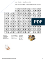 Redes Virtuais e Relações Sociais - Imprimir Caça Palavras - Docx 8° Ano