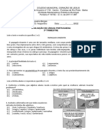 Avaliação 3º Triim 6ºano 2022