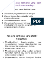 Beberapa Rencana Kontijensi Yang Lazim Dibuat Oleh Perusahaan Mencakup