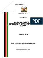 Executive Order No.1 of 2023 - Organization of the Government of the Republic of Kenya