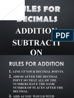 Addition Subtracti ON