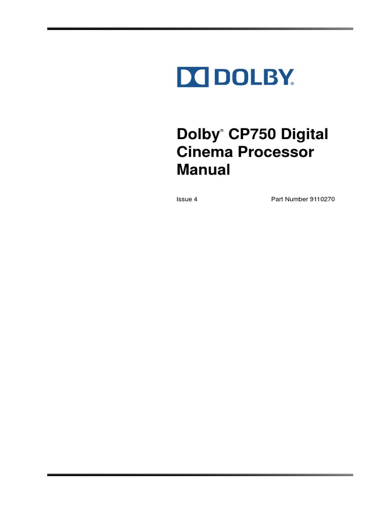 Dolby Cp750 Manual | PDF | Ac Power Plugs And Sockets | Menu (Computing)