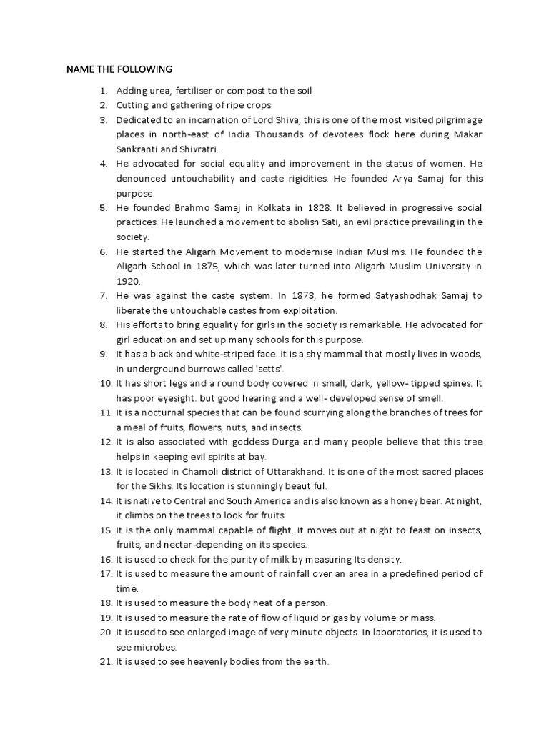 GK FACTS FOR CLASS 5 intelligence overview