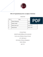 Effect of Organizational Practices On Employee Satisfaction