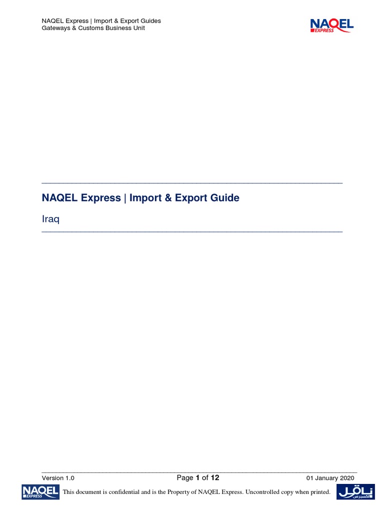 Iraq Guide PDF Customs Value Added Tax