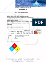 Hoja de Datos de Seguridad Refrigerante 22