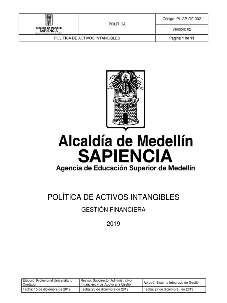 PL Ap GF 002 Politicas de Activos Intangibles PDF | PDF | Activo ...