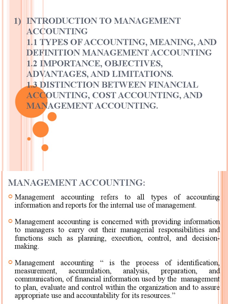 Introduction to Management Accounting | PDF | Finance & Money Management