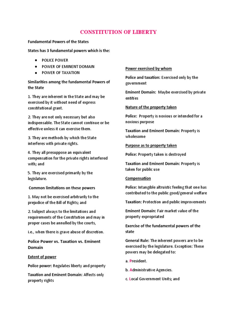 Powers of states pdf taxes eminent domain