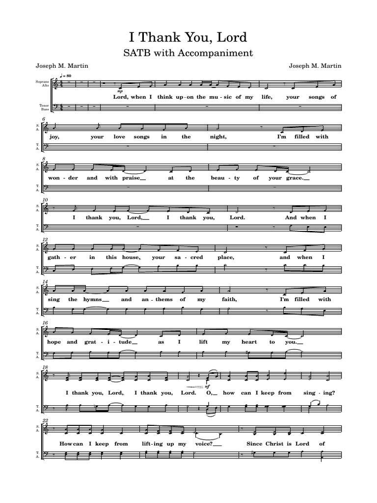 I Thank You Lord Pdf Choral Compositions Musical Compositions