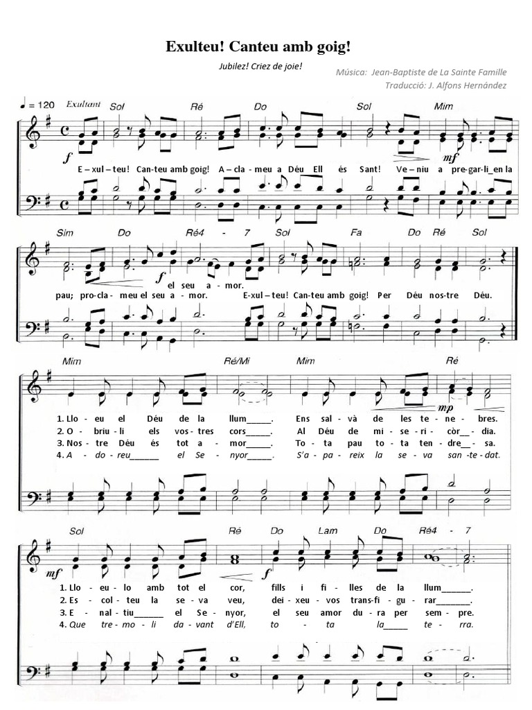Exulteu! Canteu Amb Goig! Jubilez! Criez de Joie! PDF