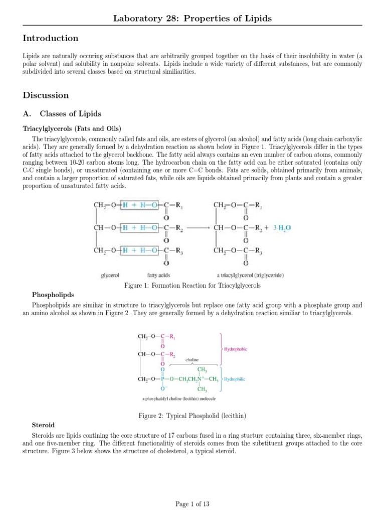 Lipid Properties and Tests Overview | PDF | Triglyceride | Fatty Acid