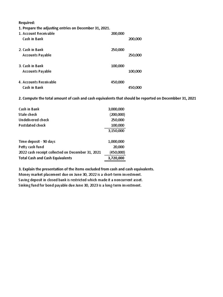 Problems | PDF | Transaction Account | Cash