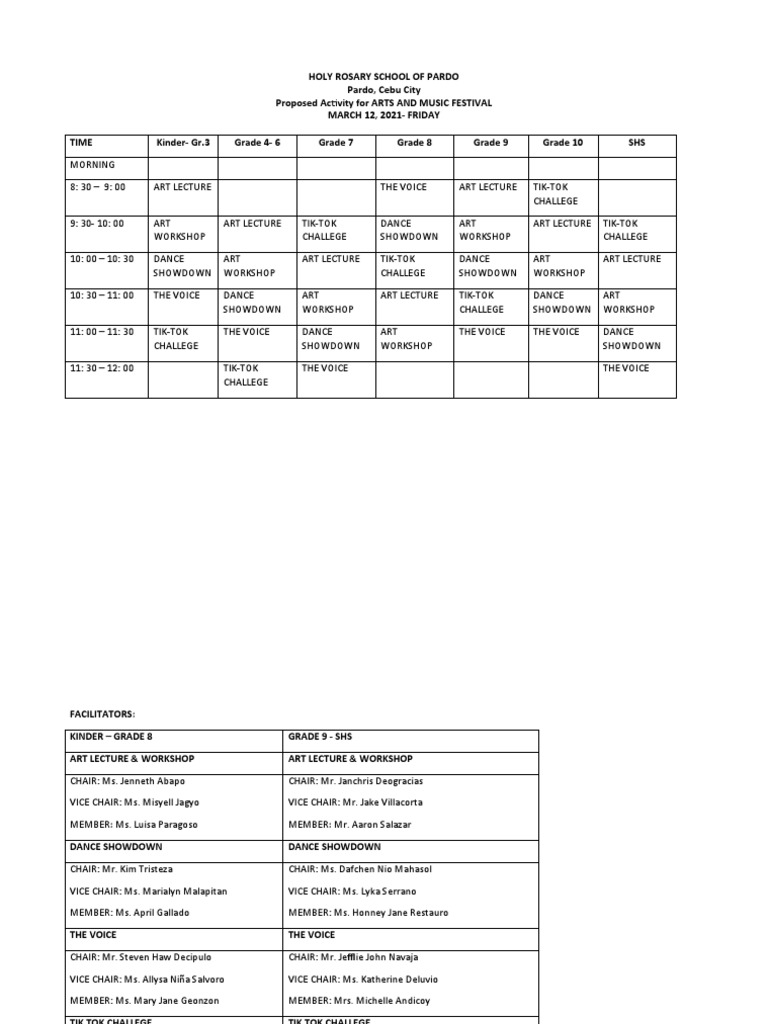 Arts and Music Festival | PDF