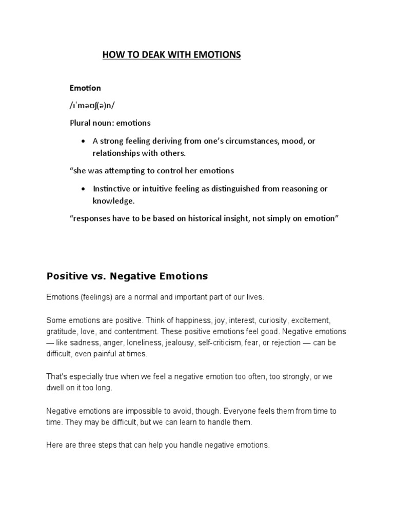 Managing Emotions Effectively | PDF | Feeling | Emotions