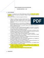 Informe Del Programa de Educacion Emocional Informe Semestral Ii - 2022