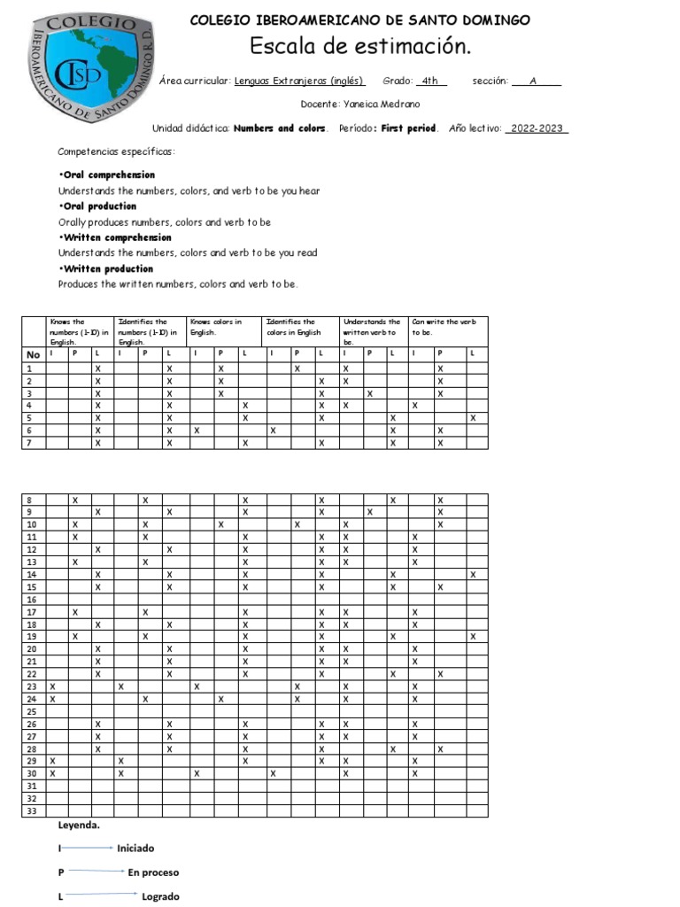 assessment-of-numbers-colors-and-verb-to-be-in-english-for-4th