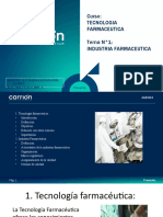 Curso: Tecnologia Farmaceutica Tema N°1: Industria Farmaceutica