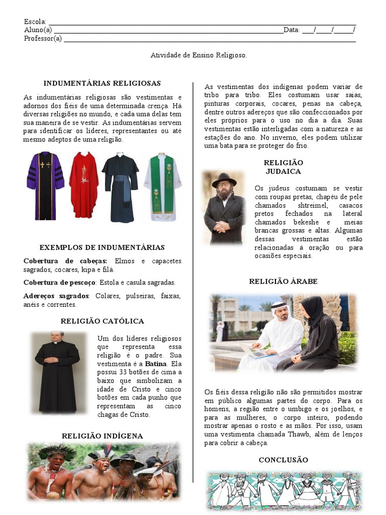 Indumentárias religiosas: identificando crenças | PDF | Roupas