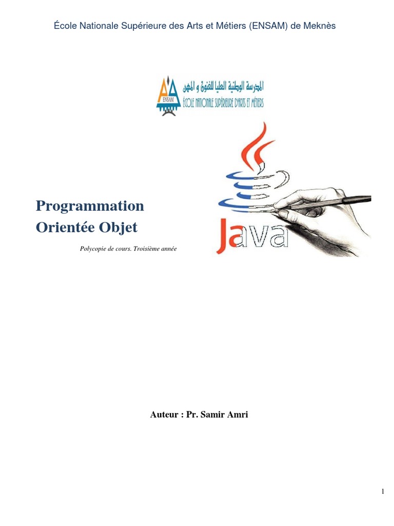 Cours de Programmation Java - ENSAM | PDF | Java (Langage de ...