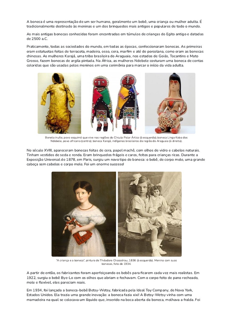Evolução das Bonecas ao Longo da História | PDF | Bonecas