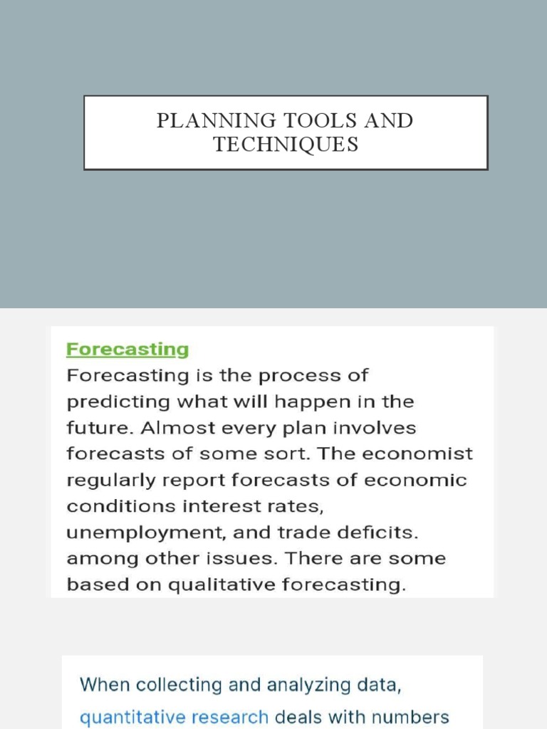 Planning Tools and Techniques | PDF | Decision Making | Cognitive Science