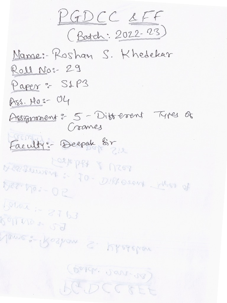 Different Types of Cranes PDF