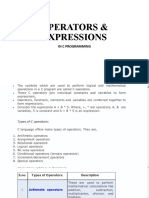 OPERATORS & EXPRESSIONS in C