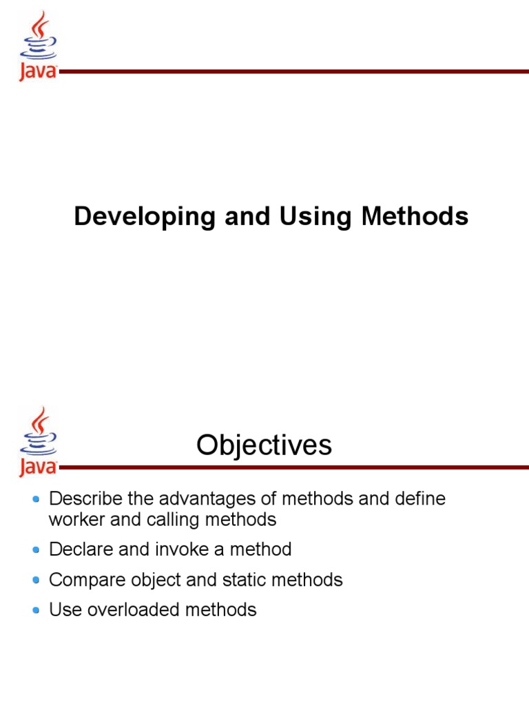 Developing and Using Methods | PDF | Method (Computer Programming ...