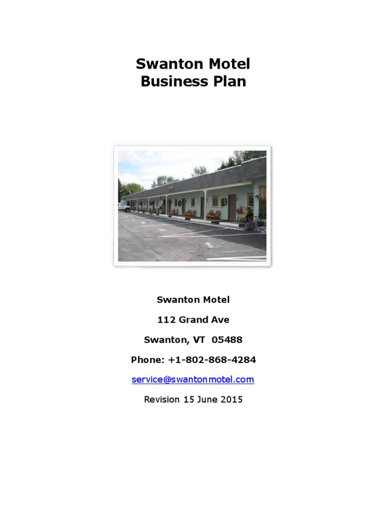 Motel Business Plan PDF Motel Mortgage Loan