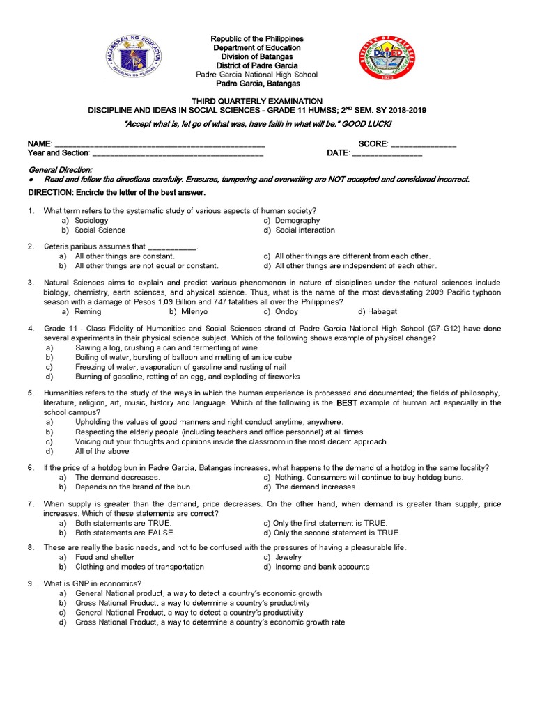 Grade 11 Social Sciences Exam Guide | PDF | Id | Sigmund Freud