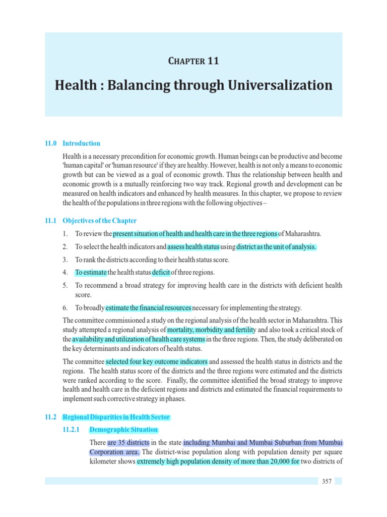 Health: Balancing Through Universalization: Hapter | PDF | Politics ...