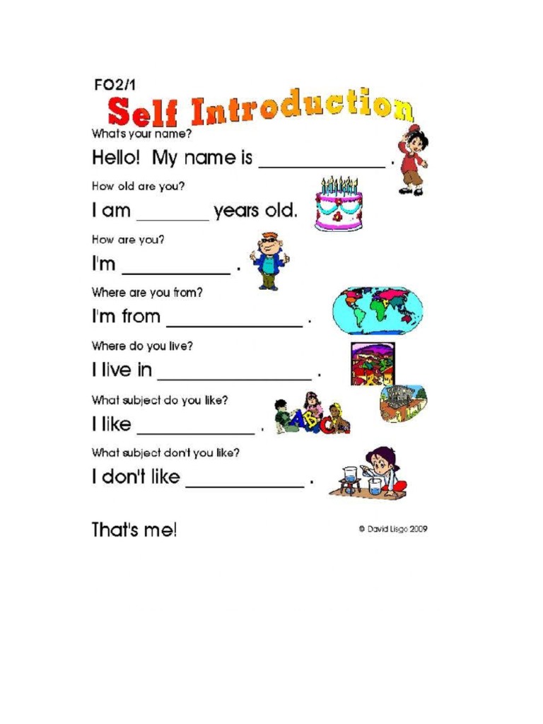 guia de ingles self introduction | PDF