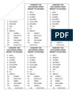 Binary To Decimal Quiz