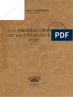 PORRAS BARRENECHEA, R. 1949. Las Primeras Crónicas de La Conquista Del Perú