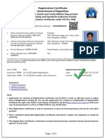 Registration Certificate Government of Rajasthan