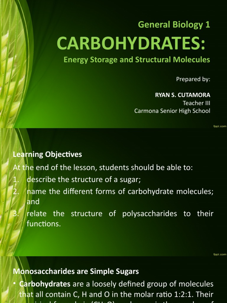 Biomolecules Carbohydrates PDF Carbohydrates Polysaccharide