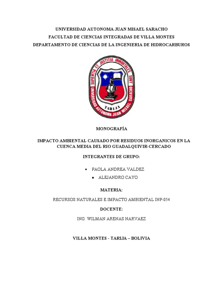 Monografía NUEVA PAOLA - ALE | PDF | Residuos | Contaminación