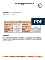 Universidad Nacional Autónoma de Honduras Unah: Plan de Trabajo Practica Profesional