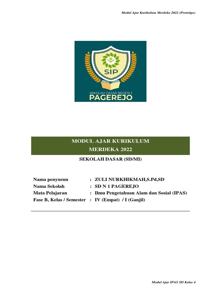 Modul Ajar IPAS Kelas 4 Kurikulum Merdeka | PDF