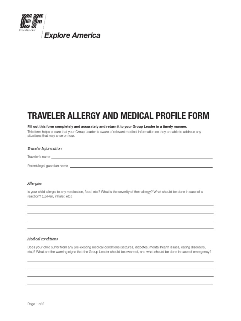 Allergy Form PDF